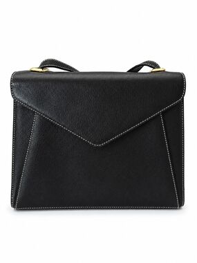 Ferragamo Black Envelope-Style Shoulder Bag (Vintage)